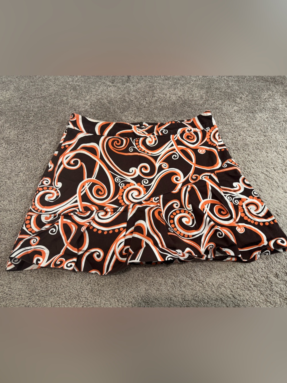 Lady Hagen Y2K Style Skirt — Brown, Orange & White